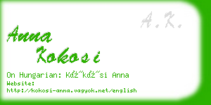 anna kokosi business card